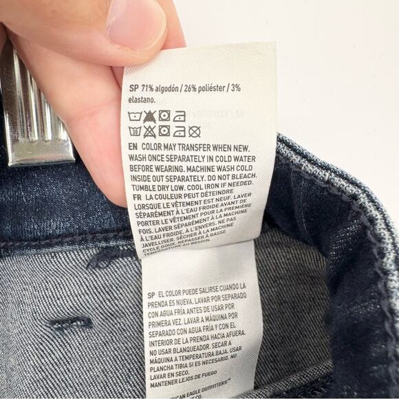 NWT AE American Eagle Hi-Rise Jegging Cargo Skinny Jeans Dark Wash Size 18 Short - Picture 14 of 15
